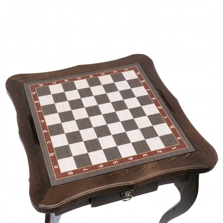 Sakkasztal "Louis" , magas, kombinált (tömör bükkfa, sakk/backgammon/kávé)